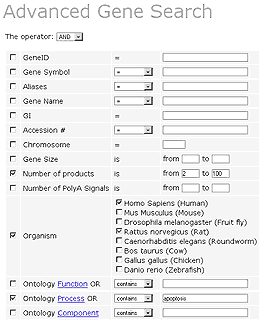 G-Quadruplex Search Options